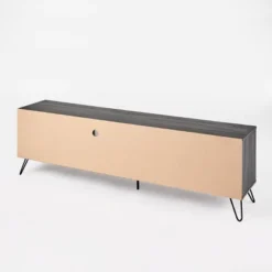 Isadora 71" Mid Century TV Stand For TVs Up To 74" Sonoma Gray/Black - Christopher Knight Home -Living Furniture GUEST 9aff7ea9 a5de 412a 9add bda0d7733c80