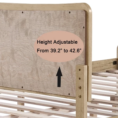 Christopher Knight Home Odila Boho Wood Platform Bed With Rattan Curved Adjustable Height Headboard 3 Christopher Knight Home Odila Boho Wood Platform Bed With Rattan Curved Adjustable Height Headboard - Image 3