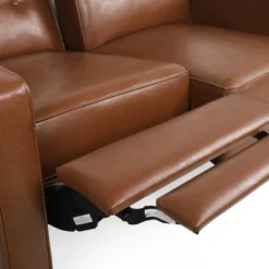 Christopher Knight Home Denison Faux Leather Tufted Loveseat Pushback Recliner Cognac Brown/Dark Espresso -Living Furniture GUEST 9c269002 1ba0 48a8 9204 9e6ce20e79f8