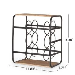 Rauser Modern Industrial 6 Bottle Tabletop Wine Rack Natural/Black - Christopher Knight Home -Living Furniture GUEST 9cabe4cf a38e 46ee 9f50 6c38d9c842fe