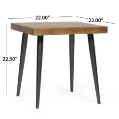 Villard Boho Handcrafted Mango Wood Parquet Side Table Natural Honey/Gray - Christopher Knight Home -Living Furniture GUEST 9d2dc9fd e0ed 489b a47a 928e649d00ad