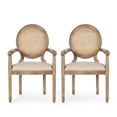 Set Of 2 Judith French Country Wood And Cane Upholstered Dining Chairs - Christopher Knight Home 11 Set Of 2 Judith French Country Wood And Cane Upholstered Dining Chairs - Christopher Knight Home - Image 11