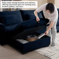 Christopher Knight Home Blair Modern Corduroy L Shaped 122" Sectional Sofa With Storage Ottoman And 3 Pillows 10 Christopher Knight Home Blair Modern Corduroy L Shaped 122" Sectional Sofa With Storage Ottoman And 3 Pillows -Living Furniture GUEST 9f7386dd 3f88 4e0b ba4a baf019734ce8