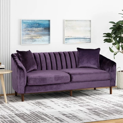 Ansonia Contemporary Velvet Sofa - Christopher Knight Home 1 Ansonia Contemporary Velvet Sofa - Christopher Knight Home