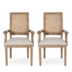 Set Of 2 Maria French Country Wood And Cane Upholstered Dining Chairs - Christopher Knight Home 35 Set Of 2 Maria French Country Wood And Cane Upholstered Dining Chairs - Christopher Knight Home -Living Furniture GUEST a1ed441b 84e4 4095 a72e 58b9b67b0626