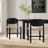 Christopher Knight Home Kayle Mid-Century Modern Acacia Wood Dining Chairs With Paper Rope Weave
