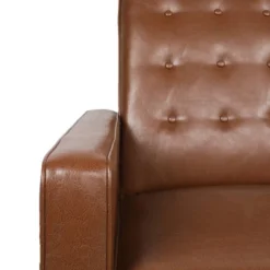 Christopher Knight Home Denison Faux Leather Tufted Loveseat Pushback Recliner Cognac Brown/Dark Espresso -Living Furniture GUEST a2494672 7e5b 40ee 9aa5 5ccb2346a070