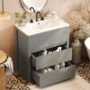 Christopher Knight Home Griffin Contemporary 30" Bathroom Vanity With Ceramic Sink And Full-Extension Drawers