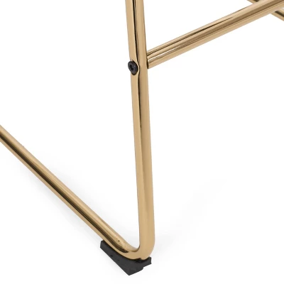 Cedric Modern Glam Velvet Counter Height Barstool Blue/Gold - Christopher Knight Home 7 Cedric Modern Glam Velvet Counter Height Barstool Blue/Gold - Christopher Knight Home - Image 7