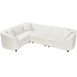 Christopher Knight Home Isolde Contemporary 104" 4-Seater L-Shaped Boucle Upholstery Curved Sectional Sofa -Living Furniture GUEST a503d70c 338c 46cc 9590 0298b85082bf