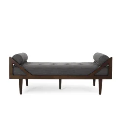 Rayle Contemporary Tufted Chaise Lounge With Rolled Accent Pillows - Christopher Knight Home -Living Furniture GUEST a5415eb9 efa9 4289 835e 5815fb6bf39b