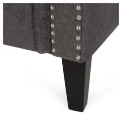 Burkehaven Contemporary Fabric 3 Seater Nailhead Trim Sofa Gray/Dark Brown - Christopher Knight Home -Living Furniture GUEST a54b09d4 da5e 4195 9226 a2c95cdcbdcc