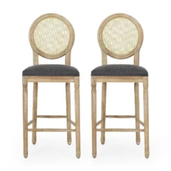 2pc Epworth French Country Wooden Barstools With Upholstered Seating - Christopher Knight Home 9 2pc Epworth French Country Wooden Barstools With Upholstered Seating - Christopher Knight Home -Living Furniture GUEST a59d2168 ccee 46b5 8e94 d603de768ef2