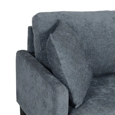 Malverne Contemporary 3 Seater Fabric Sofa With Accent Pillows Charcoal/Dark Brown - Christopher Knight Home 8 Malverne Contemporary 3 Seater Fabric Sofa With Accent Pillows Charcoal/Dark Brown - Christopher Knight Home - Image 8