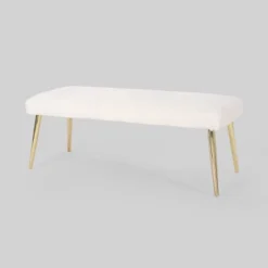 Capernaum Faux Fur Bench - Christopher Knight Home -Living Furniture GUEST a64fe17d a6bf 4e7c af53 dfe620fa0a1e