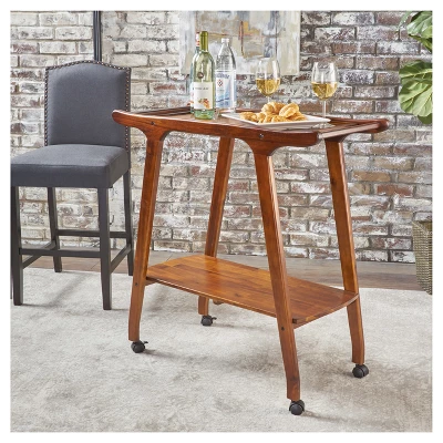Verdes Bar Cart - Mahogany - Christopher Knight Home 1 Verdes Bar Cart - Mahogany - Christopher Knight Home