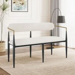 Christopher Knight Home Ingrid Modern Iron Frame Upholstered 55" Loveseat With Open Curved Back 17 Christopher Knight Home Ingrid Modern Iron Frame Upholstered 55" Loveseat With Open Curved Back -Living Furniture GUEST a69e92f7 5ae1 4d4d a0f5 e77da6c54333