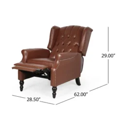 Walter Contemporary Tufted Recliner Cognac Brown/Dark Brown - Christopher Knight Home -Living Furniture GUEST a7c06487 4c5e 4882 ad0b 3c2942a794dd
