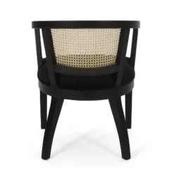 Christopher Knight Home Set Of 2 Currant Velvet And Cane Upholstered Dining Chairs Natural Brown/Black -Living Furniture GUEST a7eaf2f9 61a0 40b2 b8ea d282c85bff3c