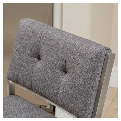 Set Of 2 Qyto 30" Fabric Barstool Light Gray - Christopher Knight Home 2 Set Of 2 Qyto 30" Fabric Barstool Light Gray - Christopher Knight Home - Image 2