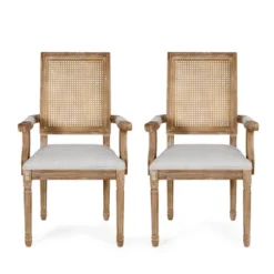 Set Of 2 Maria French Country Wood And Cane Upholstered Dining Chairs - Christopher Knight Home 39 Set Of 2 Maria French Country Wood And Cane Upholstered Dining Chairs - Christopher Knight Home -Living Furniture GUEST a8564b0a 147e 4b8c 9077 bd779c5a2590