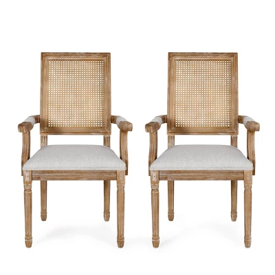 Set Of 2 Maria French Country Wood And Cane Upholstered Dining Chairs - Christopher Knight Home 20 Set Of 2 Maria French Country Wood And Cane Upholstered Dining Chairs - Christopher Knight Home - Image 20