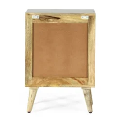 Lytle Boho Handcrafted Mango Wood Nightstand With Storage Natural - Christopher Knight Home -Living Furniture GUEST a8571cf6 a1a6 4918 8742 303d4e1bb490