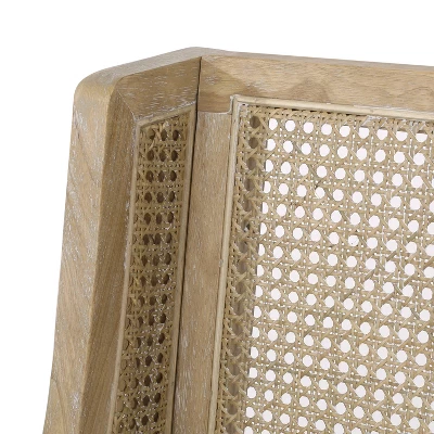 Christopher Knight Home Set Of 2 Maurers Cane And Wood Upholstered Dining Chairs Beige/Natural 6 Christopher Knight Home Set Of 2 Maurers Cane And Wood Upholstered Dining Chairs Beige/Natural - Image 6