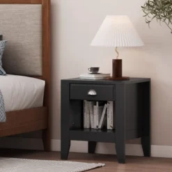 Industrial End Side Table Storage Space With Faux Wood-Christopher Knight Home -Living Furniture GUEST a962312b 8b67 4b33 8347 651ca4d85b86