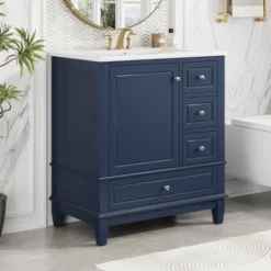 Christopher Knight Home Thomas 30" Bathroom Vanity With Sink, One Door With Shelf And Three Drawers 29 Christopher Knight Home Thomas 30" Bathroom Vanity With Sink, One Door With Shelf And Three Drawers -Living Furniture GUEST aa676daa a841 4141 a622 186f86a1ba89