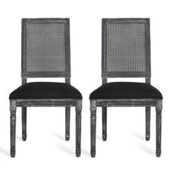 Set Of 2 Regina French Country Wood And Cane Upholstered Dining Chairs - Christopher Knight Home 25 Set Of 2 Regina French Country Wood And Cane Upholstered Dining Chairs - Christopher Knight Home -Living Furniture GUEST aa9f6d45 9932 4cb1 856a 59d5549f95ee