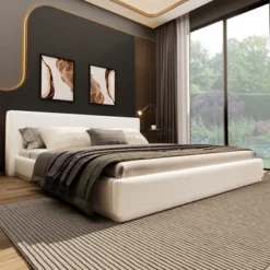 Christopher Knight Home Berry Modern Minimalist Velvet Upholstered Wood Platform Bed