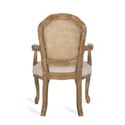 2pk Mina French Country Wood And Cane Upholstered Dining Chairs - Christopher Knight Home -Living Furniture GUEST aaea00b4 6827 450c bbb9 b715bfa64d52