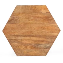 Cowger Rustic Glam Handcrafted Mango Wood Side Table Walnut/Polished Nickel - Christopher Knight Home -Living Furniture GUEST ab656e65 6c0d 4fbf 9d3b e35871e77599