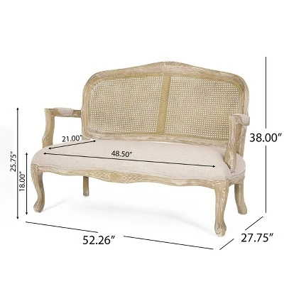 Saley French Country Wood And Cane Loveseat - Christopher Knight Home 9 Saley French Country Wood And Cane Loveseat - Christopher Knight Home - Image 9