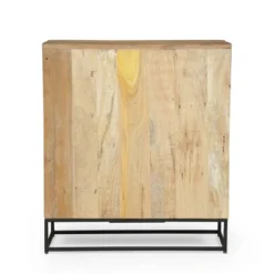 Orem Handcrafted Boho Wooden 2 Door Cabinet Natural/Black - Christopher Knight Home: Artisan Storage, Iron Frame -Living Furniture GUEST ad9005a6 d8a9 4f0c a27f 4f5eb86f8d81