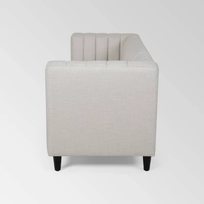 Humbolt Contemporary Channel Stitched Sofa Beige - Christopher Knight Home 4 Humbolt Contemporary Channel Stitched Sofa Beige - Christopher Knight Home - Image 4