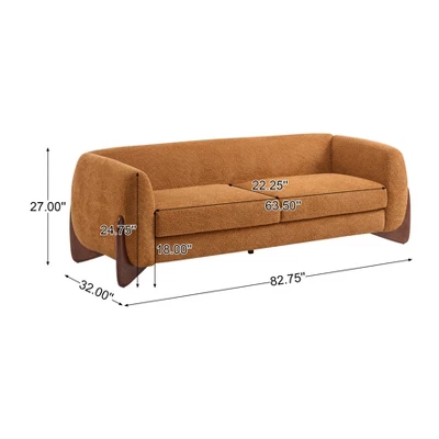 Christopher Knight Home Emma 2 Pieces Living Room Boucle Upholstered Sofa Set, Caramel 2 Christopher Knight Home Emma 2 Pieces Living Room Boucle Upholstered Sofa Set, Caramel - Image 2