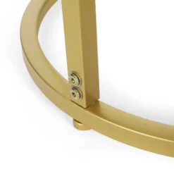 Ingersol Modern Glam C Shaped End Table White/Gold - Christopher Knight Home -Living Furniture GUEST aec84aa8 9f28 4861 a6b4 cb25e388876d