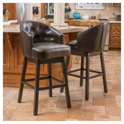 Set Of 2 30.5" Ogden Barstool Brown - Christopher Knight Home 1 Set Of 2 30.5" Ogden Barstool Brown - Christopher Knight Home