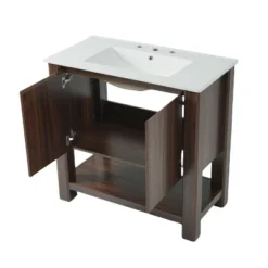 Christopher Knight Home Raisa 35" Modern Bathroom Vanity With Rectangle Ceramic Sink And Open Shelf -Living Furniture GUEST b135d6fb f184 4fce 9159 83037e3fea2a