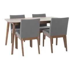 5pc Kwame 60" Dining Set - Christopher Knight Home -Living Furniture GUEST b1c51623 6e52 4bdd 93d9 366f74d4637f