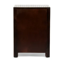 Benewah Handcrafted Boho 3 Drawer Mango Wood Nightstand Dark Walnut/Black/White - Christopher Knight Home -Living Furniture GUEST b1eea67e 2b5d 4b30 85f7 62001e6cdd99