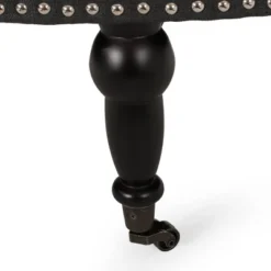 Cimarron Contemporary Round Ottoman With Rolling Casters - Christopher Knight Home -Living Furniture GUEST b23e00c4 02b7 42cc b924 dc063fad7a69