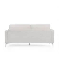 Dallin Contemporary Fabric 3 Seater Sofa Beige/Silver - Christopher Knight Home -Living Furniture GUEST b247b9f2 61a2 4371 97ff 7b7aa0797d07