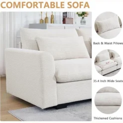 Christopher Knight Home Marsh Corduroy Loveseat With Movable And Storage Ottomans -Living Furniture GUEST b2676a8d aa69 4704 9df6 69c77716c058 1