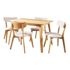 5pc Megann Mid-Century Dining Set - Christopher Knight Home -Living Furniture GUEST b271c0d5 ca7a 4255 b975 a19a6d38919d