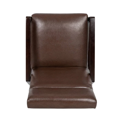 Fernhill Mid Century Modern Faux Leather Upholstered Pushback Recliner Dark Brown/Dark Espresso - Christopher Knight Home 3 Fernhill Mid Century Modern Faux Leather Upholstered Pushback Recliner Dark Brown/Dark Espresso - Christopher Knight Home - Image 3