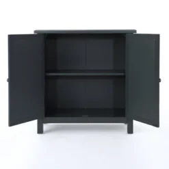 Melora Fir Wood Cabinet With Mirrored Doors Charcoal Gray - Christopher Knight Home -Living Furniture GUEST b471c2fc 3510 4997 930e 6045a9496cc2