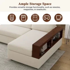 87.4"W Sectional Sofa Couch Set, Upholstered Sofa Chair With Reversible Armrests For Living Room -Christopher Knight Home 16 87.4"W Sectional Sofa Couch Set, Upholstered Sofa Chair With Reversible Armrests For Living Room -Christopher Knight Home -Living Furniture GUEST b48a69ef 7c4b 4e5d ab4a 028b133e580f